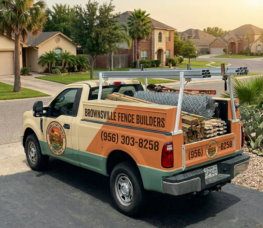 Brownsville Fence Builders Work Truck